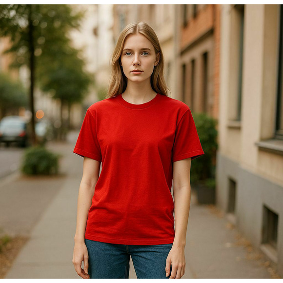 Madewell Orange Top Linen-Blend Crewneck Oversized Women's Small Athletic - Picture 1 of 8
